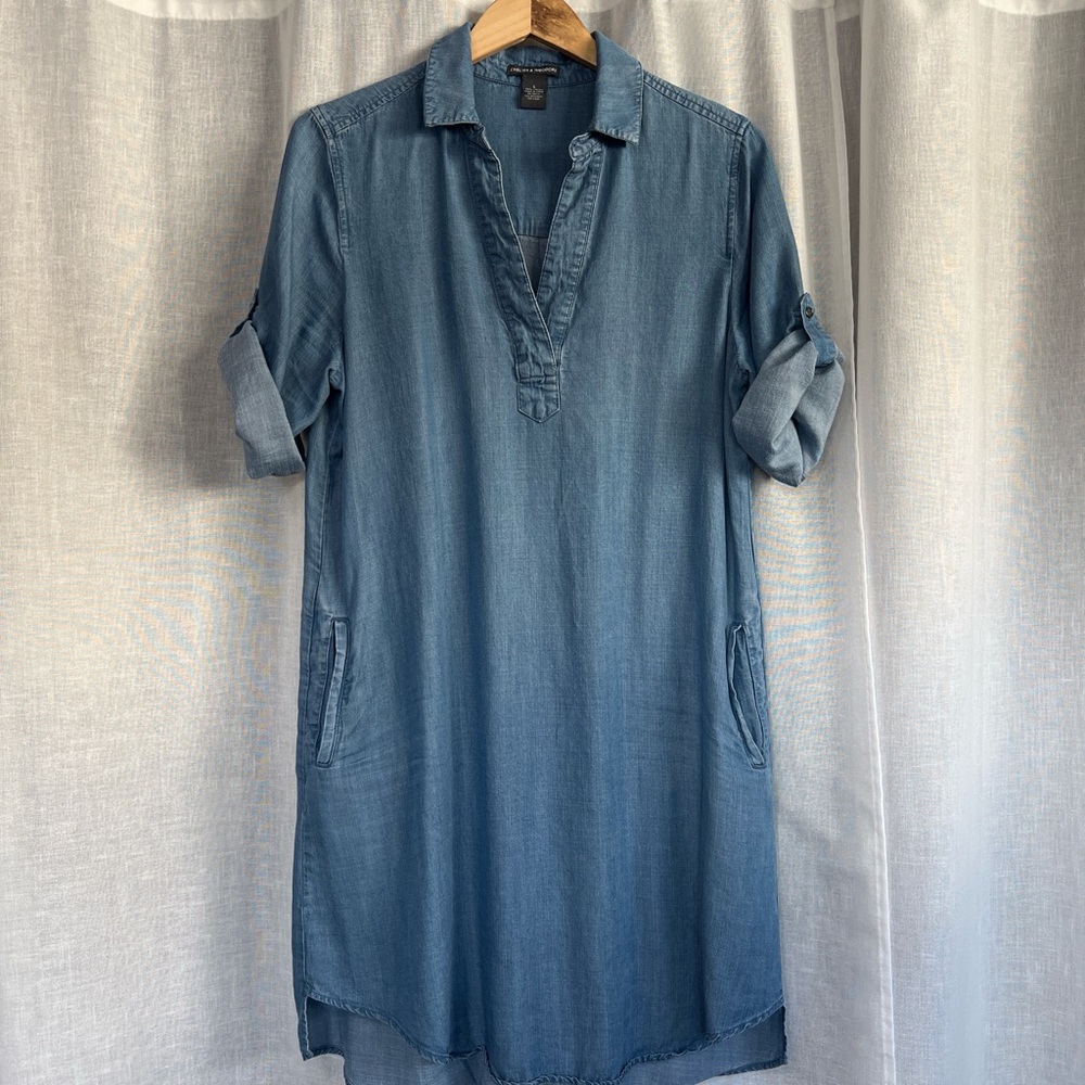 Chelsea & Theodore Chambray Shirt Dress - Picture 6 of 7